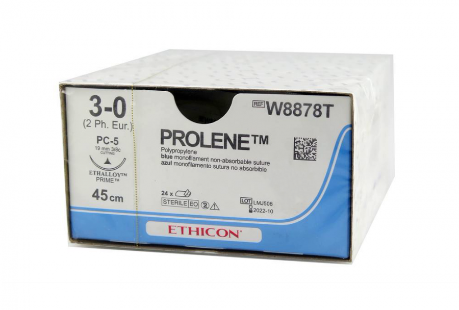 ПРОЛЕН 3/0 - АТРАВМАТИЧЕСКИЙ ШОВНЫЙ МАТЕРИАЛ – 24 ШТ. - WETLAB